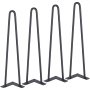 VEVOR 4-piece set of table legs, hairpin legs, 482mm high, 110x110mm mounting plate, carbon steel, powder-coated, 227kg load capacity, ideal for kitchen tables, living room consoles, studio tables