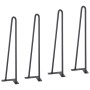 VEVOR 4-piece set of table legs, hairpin legs, 482mm high, 110x110mm mounting plate, carbon steel, powder-coated, 227kg load capacity, ideal for kitchen tables, living room consoles, studio tables