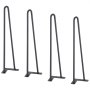 VEVOR 4-piece set of table legs, hairpin legs, 482mm high, 110x110mm mounting plate, carbon steel, powder-coated, 227kg load capacity, ideal for kitchen tables, living room consoles, studio tables
