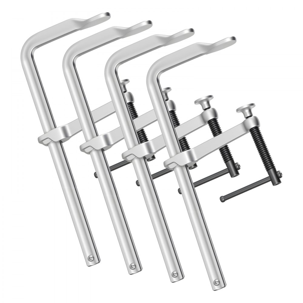 VEVOR Sargentos de Apriete 4 Pcs 30,48 cm Abrazaderas de Barra para Madera, Profundidad de 12 cm, Capacidad de Fuerza de 545 kg, Acero Forjado, Herramientas para Soldadura y Proyectos de Carpintería