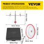 Dimensiones del kit de corte de sierra de corona VEVOR: sierra de corona 24x31,5 cm, protector contra el polvo 36x36x10 cm, caja de almacenamiento 41x41x13,1 cm.