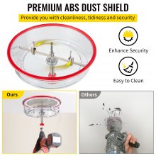 VEVOR Kit de Cortador de Sierra Perforadora Agujeros Redondos Diámetro Ajustable 40-300 mm Cortador de Sierra de Orificio Circular Acero Sierra de Perforación con Recoge Polvo para Techo Cemento Yeso