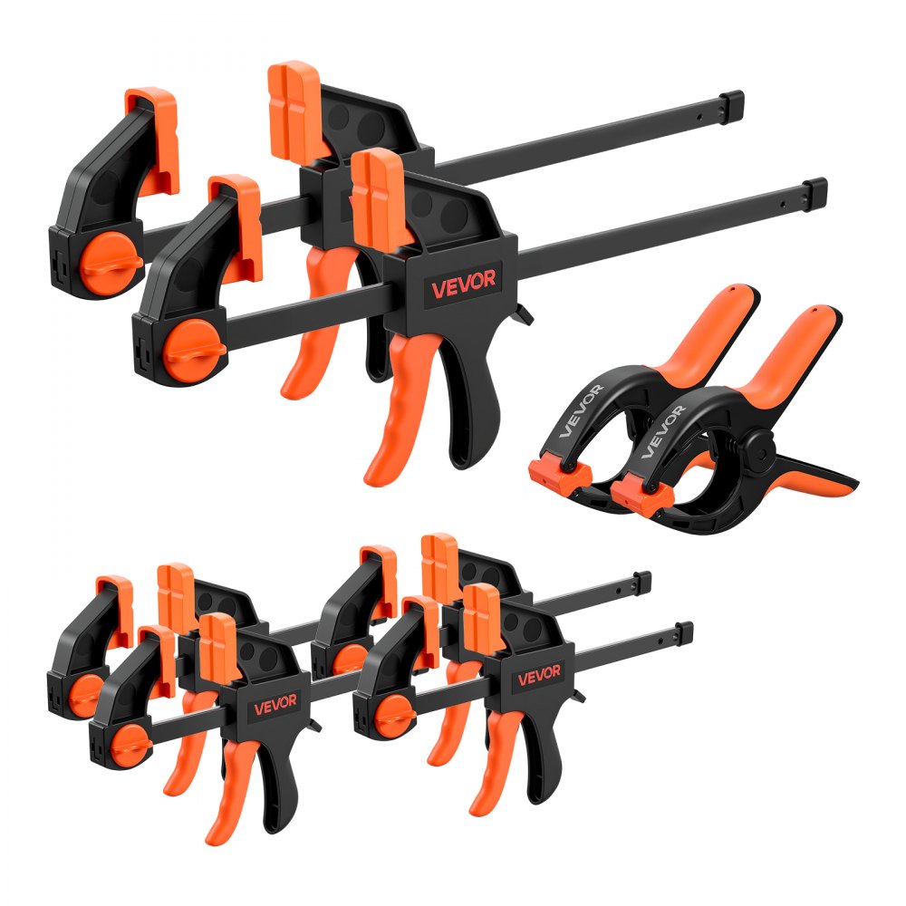 VEVOR Sargentos de Barra 8 Piezas 15,24 cm y 30,48 cm de Liberación Rápida, Abrazaderas de Barra para Madera, Presión Rápida, Fuerza de Apriete 70 kg, Pinzas de Resorte, Herramientas para Carpintería