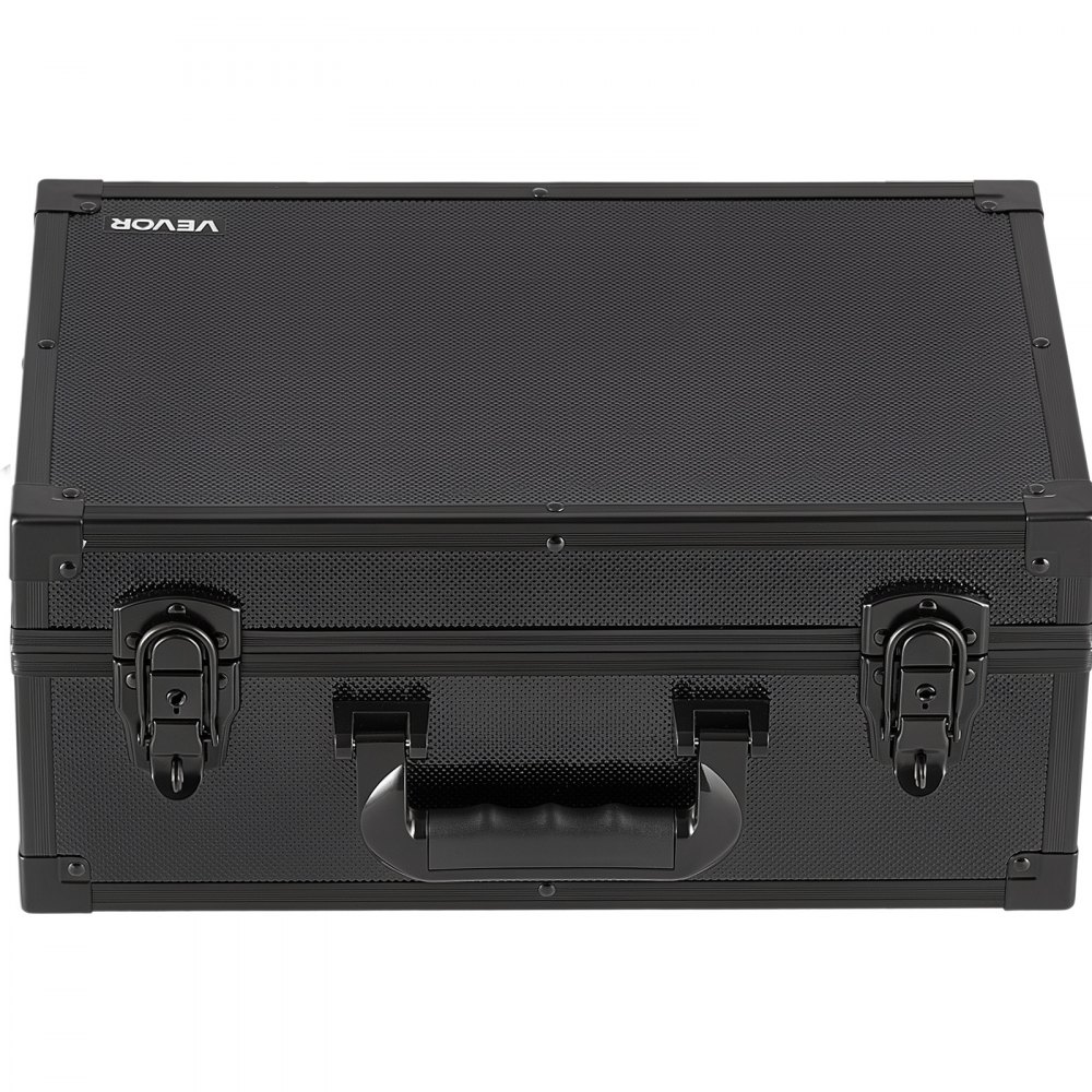 VEVOR Caja para Tarjetas Graduadas, 4 Filas 12 Separadores, Capacidad para 120 Tarjetas PSA, 95 SGC, 85 BGS, 435 Protectores o Más de 999 Tarjetas Sueltas, con Cerradura Mecánica y Llaves, Negro