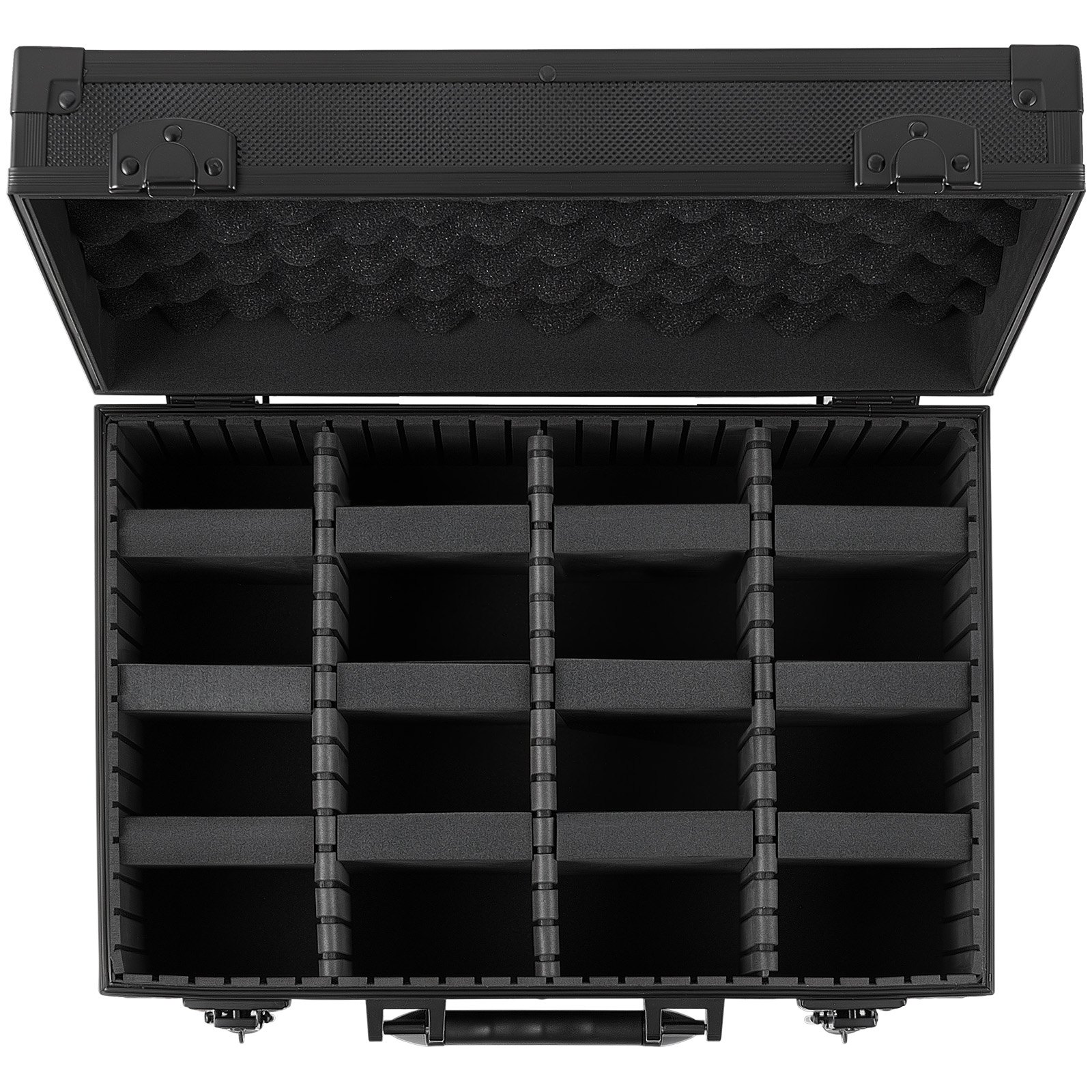 VEVOR Caja para Tarjetas Graduadas, 4 Filas 12 Separadores, Capacidad para 120 Tarjetas PSA, 95 SGC, 85 BGS, 435 Protectores o Más de 999 Tarjetas Sueltas, con Cerradura Mecánica y Llaves, Negro