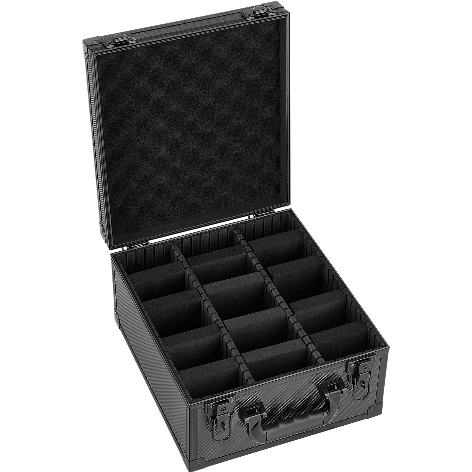 VEVOR Caja de Almacenamiento para Tarjetas Graduadas, 3 Filas 12 Separadores, Capacidad para 150 Tarjetas PSA, 100 SGC, 80 BGS, 500 Protectores o Más de 999 Tarjetas Sueltas, con Cerradura y Llave