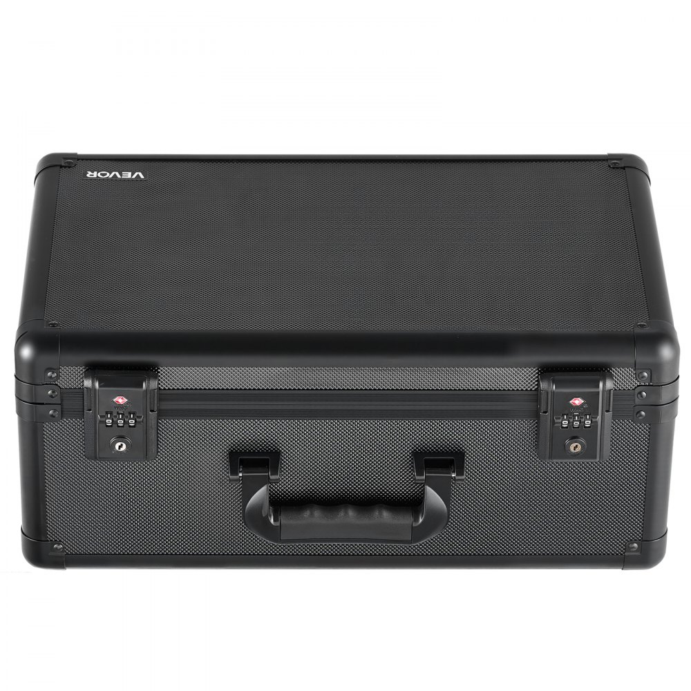 VEVOR Caja de Almacenamiento para Tarjetas Graduadas, 4 Filas 12 Separadores, Capacidad para 152 Tarjetas PSA, 120 SGC, 100 BGS, 550 Protectores o Más de 999 Tarjetas Sueltas, Protección IP55, Negro
