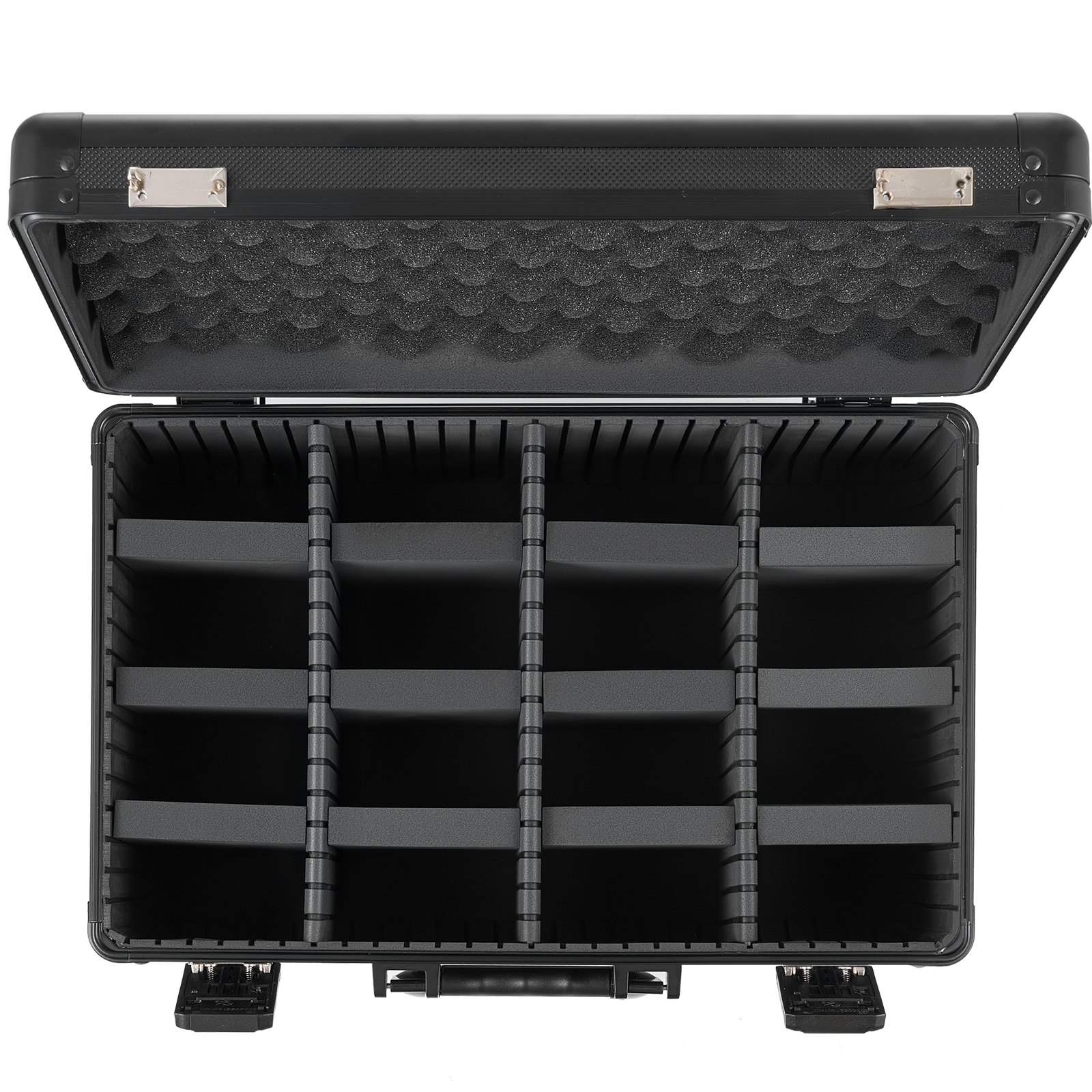 VEVOR Caja de Almacenamiento para Tarjetas Graduadas, 4 Filas 12 Separadores, Capacidad para 152 Tarjetas PSA, 120 SGC, 100 BGS, 550 Protectores o Más de 999 Tarjetas Sueltas, Protección IP55, Negro