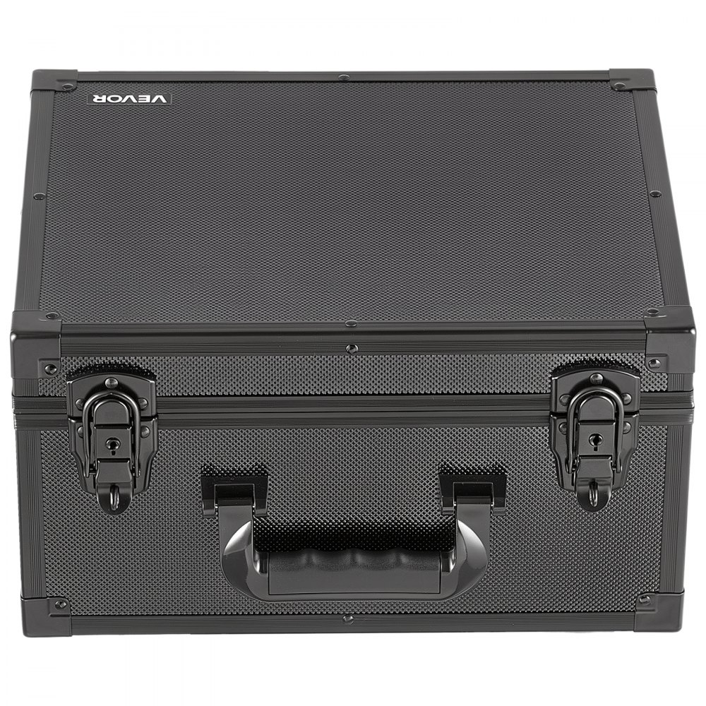 VEVOR Caja para Tarjetas Graduadas, 3 Filas 12 Separadores, Capacidad para 180 Tarjetas PSA, 120 SGC, 100 BGS, 520 Protectores o Más de 999 Tarjetas Sueltas, con Cerradura Mecánica y Llaves, Negro