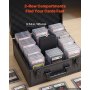 VEVOR Caja para Tarjetas Graduadas, 3 Filas 12 Separadores, Capacidad para 180 Tarjetas PSA, 120 SGC, 100 BGS, 520 Protectores o Más de 999 Tarjetas Sueltas, con Cerradura Mecánica y Llaves, Negro