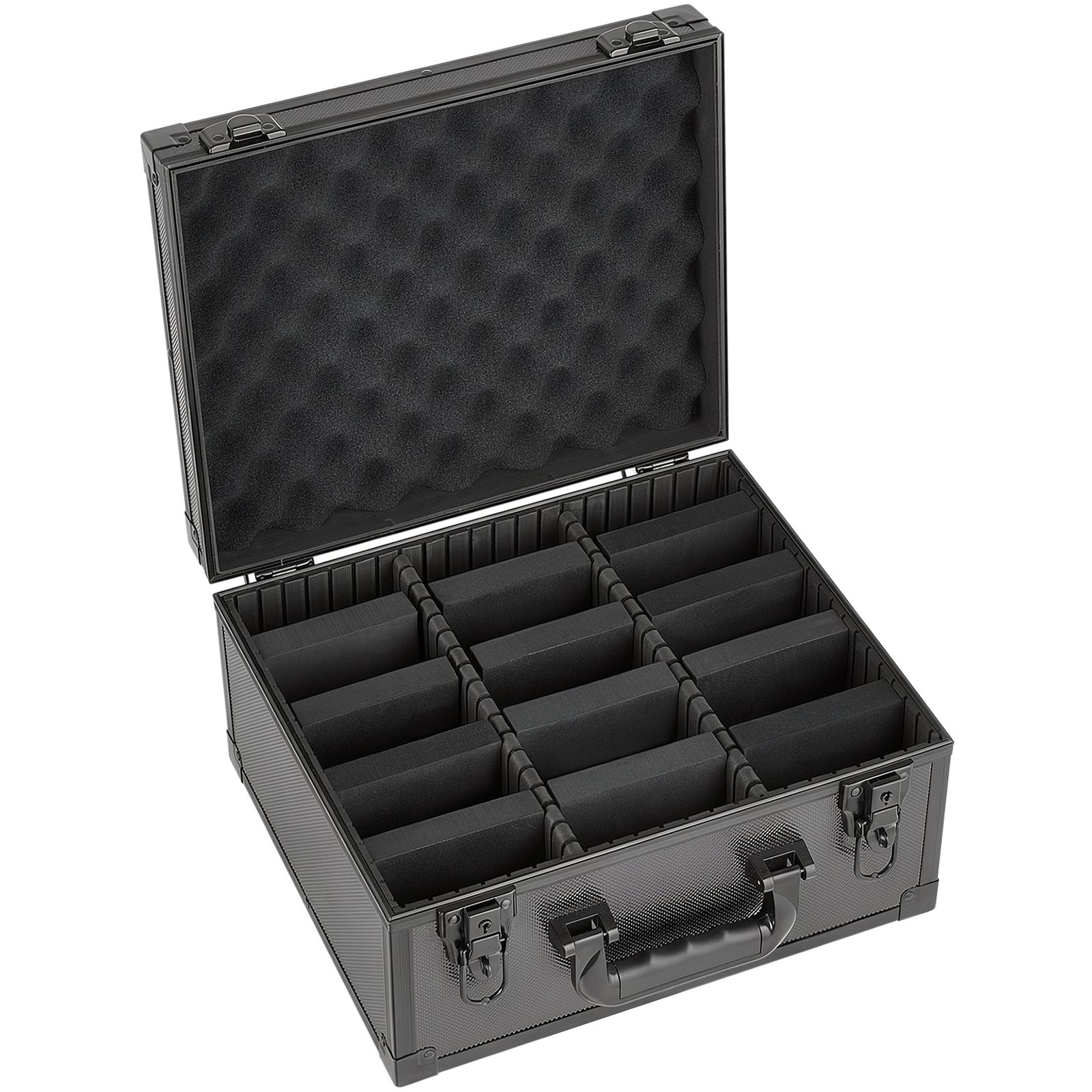 VEVOR Caja para Tarjetas Graduadas, 3 Filas 12 Separadores, Capacidad para 180 Tarjetas PSA, 120 SGC, 100 BGS, 520 Protectores o Más de 999 Tarjetas Sueltas, con Cerradura Mecánica y Llaves, Negro