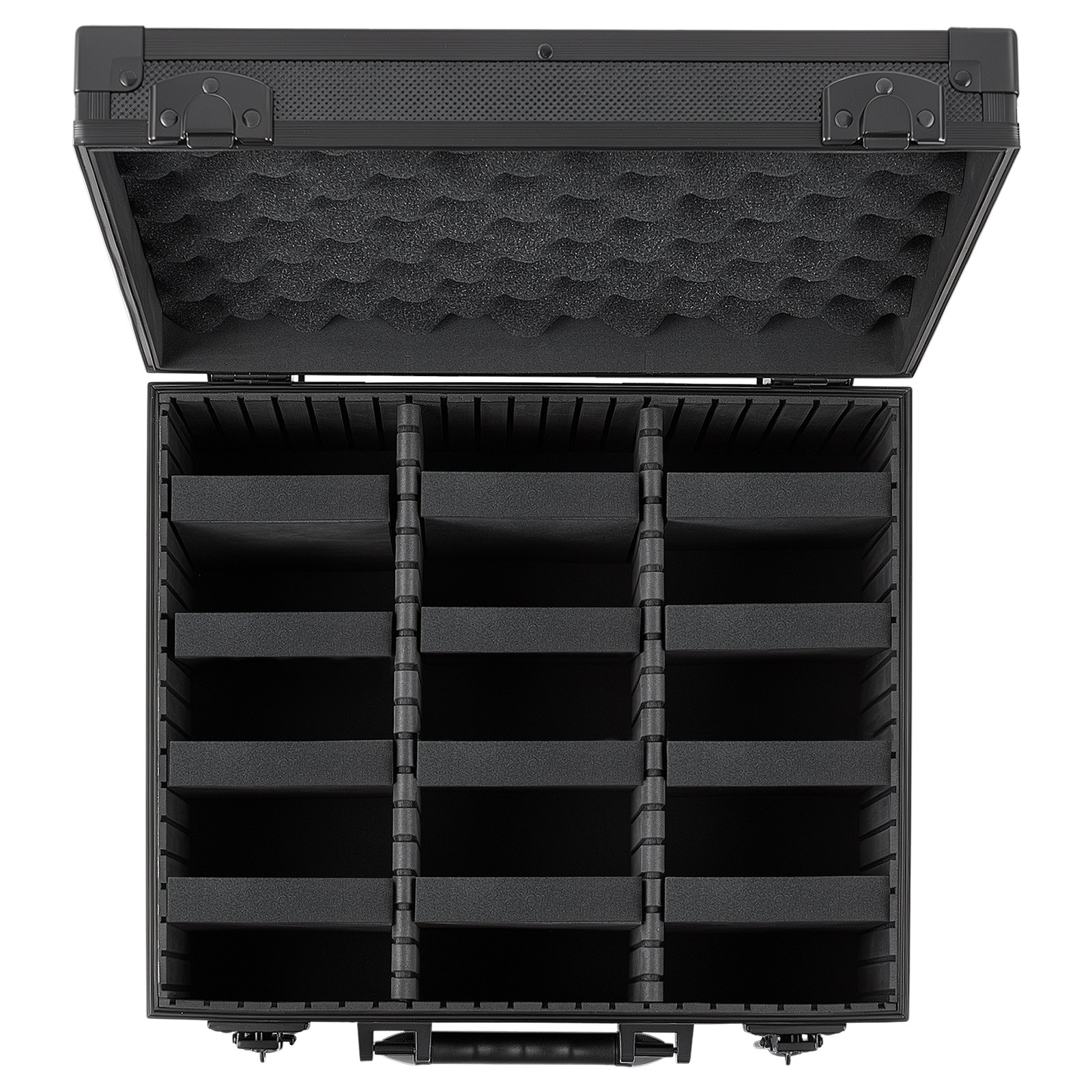 VEVOR Caja para Tarjetas Graduadas, 3 Filas 12 Separadores, Capacidad para 180 Tarjetas PSA, 120 SGC, 100 BGS, 520 Protectores o Más de 999 Tarjetas Sueltas, con Cerradura Mecánica y Llaves, Negro