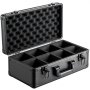 VEVOR Storage Box, 4 Compartments, Sports Card Carrier with Foam Dividers and Key Lock, for 96 PSA Cards, 68 BGS Cards, 76 SGC Cards, 348 Top Loader Cards or 999+ Loose Cards