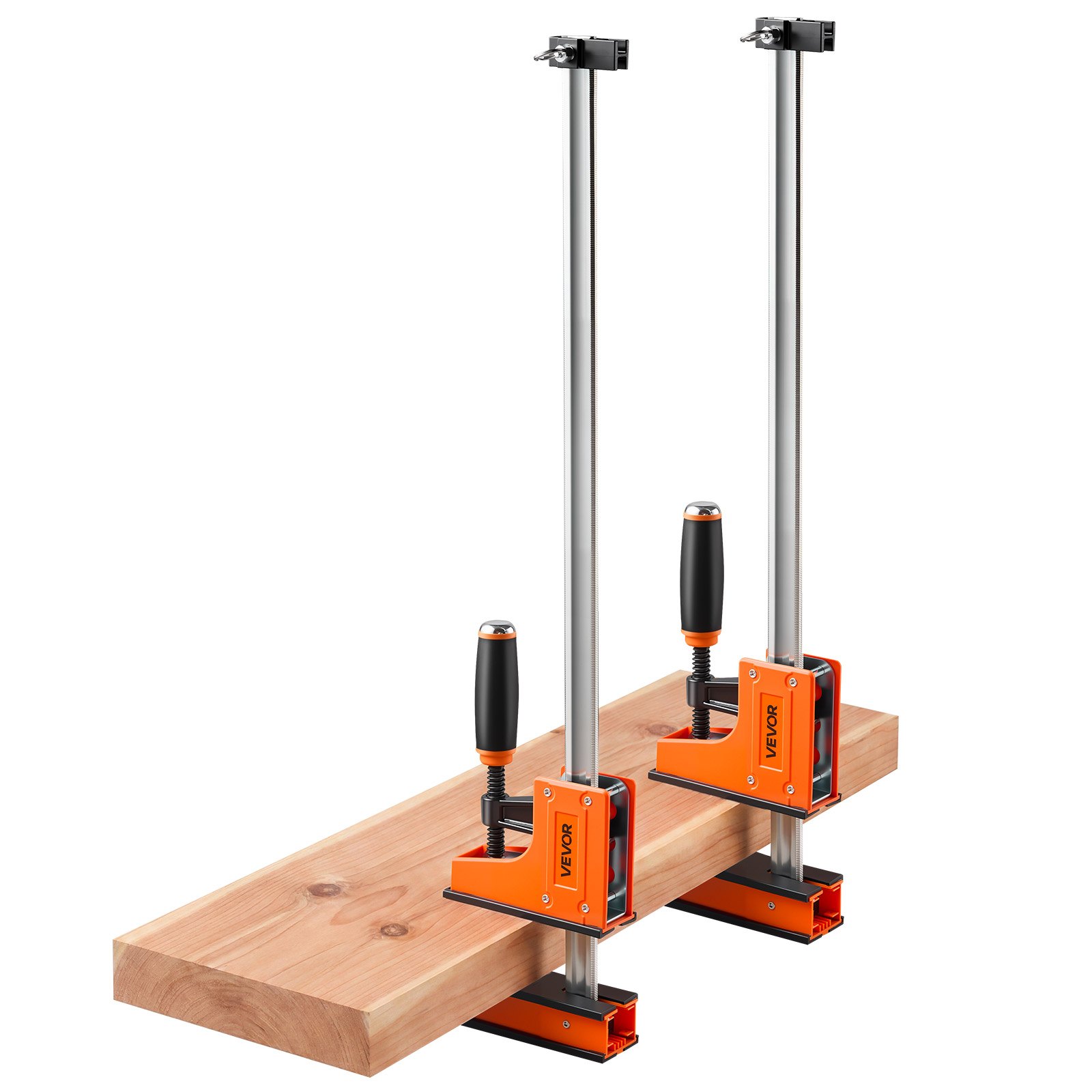 VEVOR Sargentos de Barra 4 Piezas 60,96 cm Abrazaderas de Barra para Madera, Capacidad de Fuerza de 680 kg, Función de Sujeción y Separación, Acero al Carbono, Juego de Herramientas para Carpintería