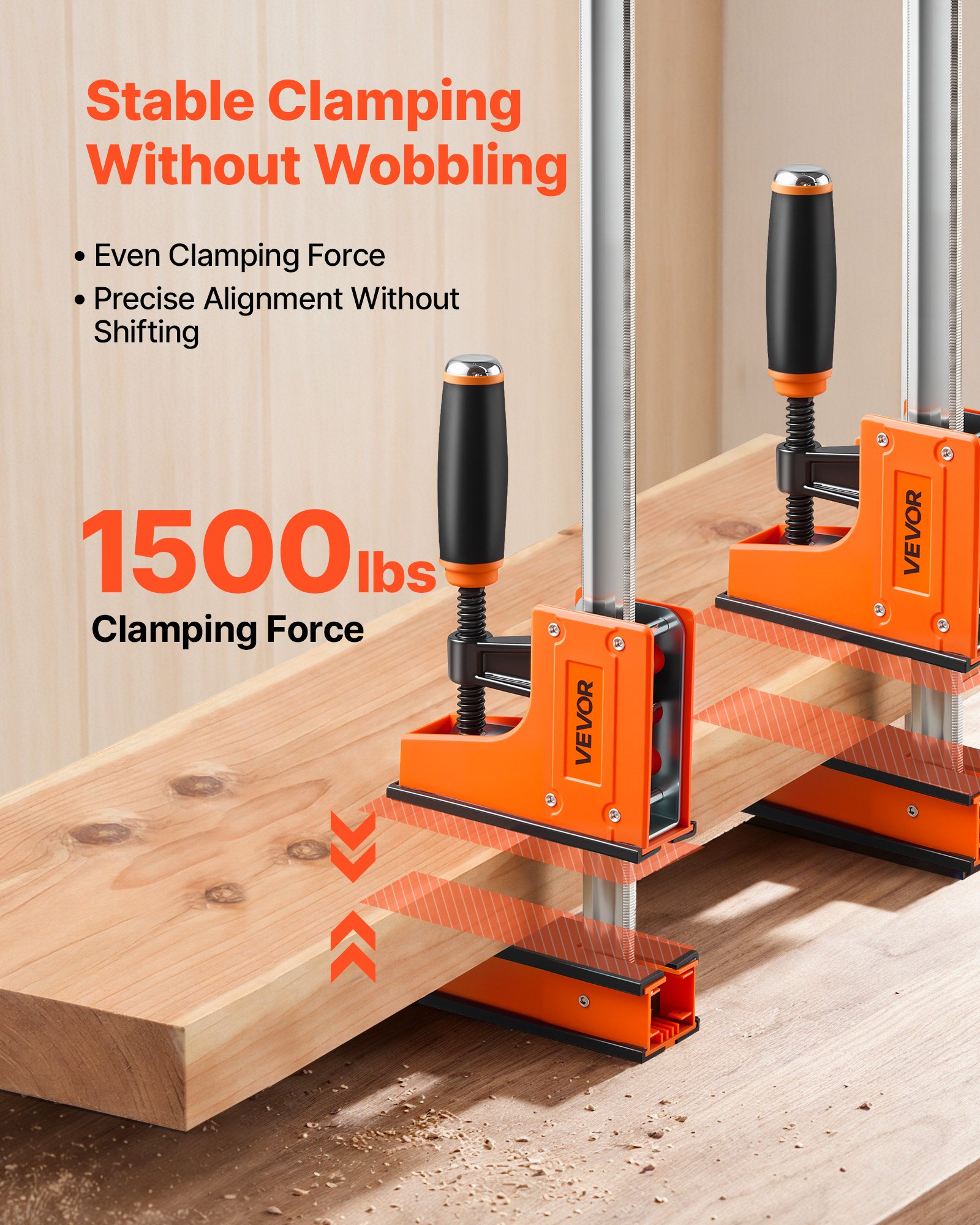 VEVOR Sargentos de Barra 4 Pcs 91,4 cm Abrazaderas de Barra para Carpintero, Fuerza de Sujeción 680 kg, Sujeción y Separación, Acero al Carbono y Almohadillas de Goma, Herramientas para Carpintería