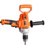 VEVOR 1100 W Mezclador de Mortero Eléctrico 2 en 1, Taladro Mezclador con Cable, Agitador de Hormigón con Mandril de 15,89 mm, 0-850 RPM, mango en D, para Taladrar, Mezclar Pegamento, Pintura