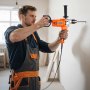 VEVOR 1200 W Mezclador de Mortero Eléctrico 2 en 1, Taladro Mezclador con Cable, Agitador de Hormigón con Mandril de 15,89 mm, 0-750 RPM, mango en D, para Taladrar, Mezclar Pegamento, Pintura