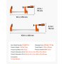 VEVOR Sargentos de Barra 8 Pcs 15,24 cm y 30,48 cm Abrazaderas de Barra, Fuerza de Sujeción de 272 kg, de Acero al Carbono Almohadillas de Plástico, Bloqueo Automático, Herramientas para Carpintería