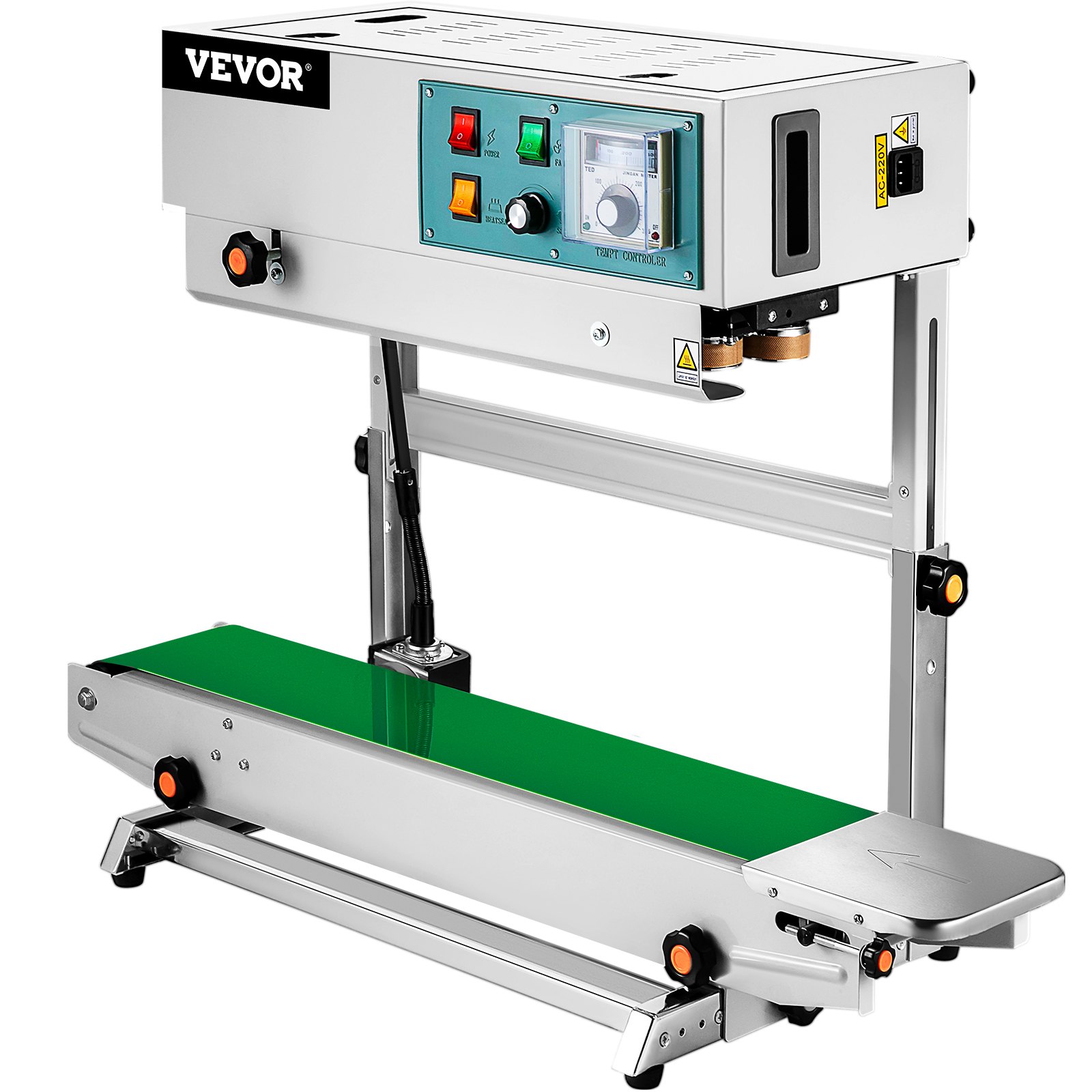 VEVOR Selladora de Banda Continua Automática Vertical FR900  Sellador Continuo de Cinta Máquina de Sellado de Líquidos Máquina de Sellado Comercial Grande