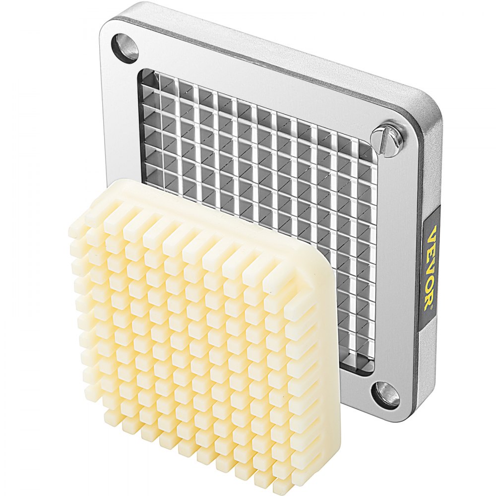 VEVOR Cuchilla picadora de repuesto 1/4" 3 piezas de cuchilla para freír francesa con 6 cuchillos adicionales piezas de acero inoxidable y bloque de empuje para cortar patatas, zanahorias, pepinos