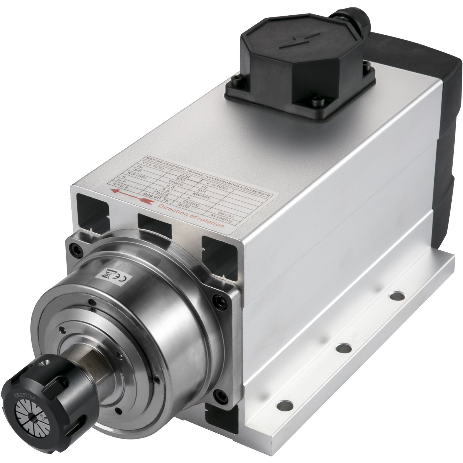 Vevor Motor De Husillo Refrigerado Por Aire Motor De Husillo Cnc 4,5 Kw Er25
