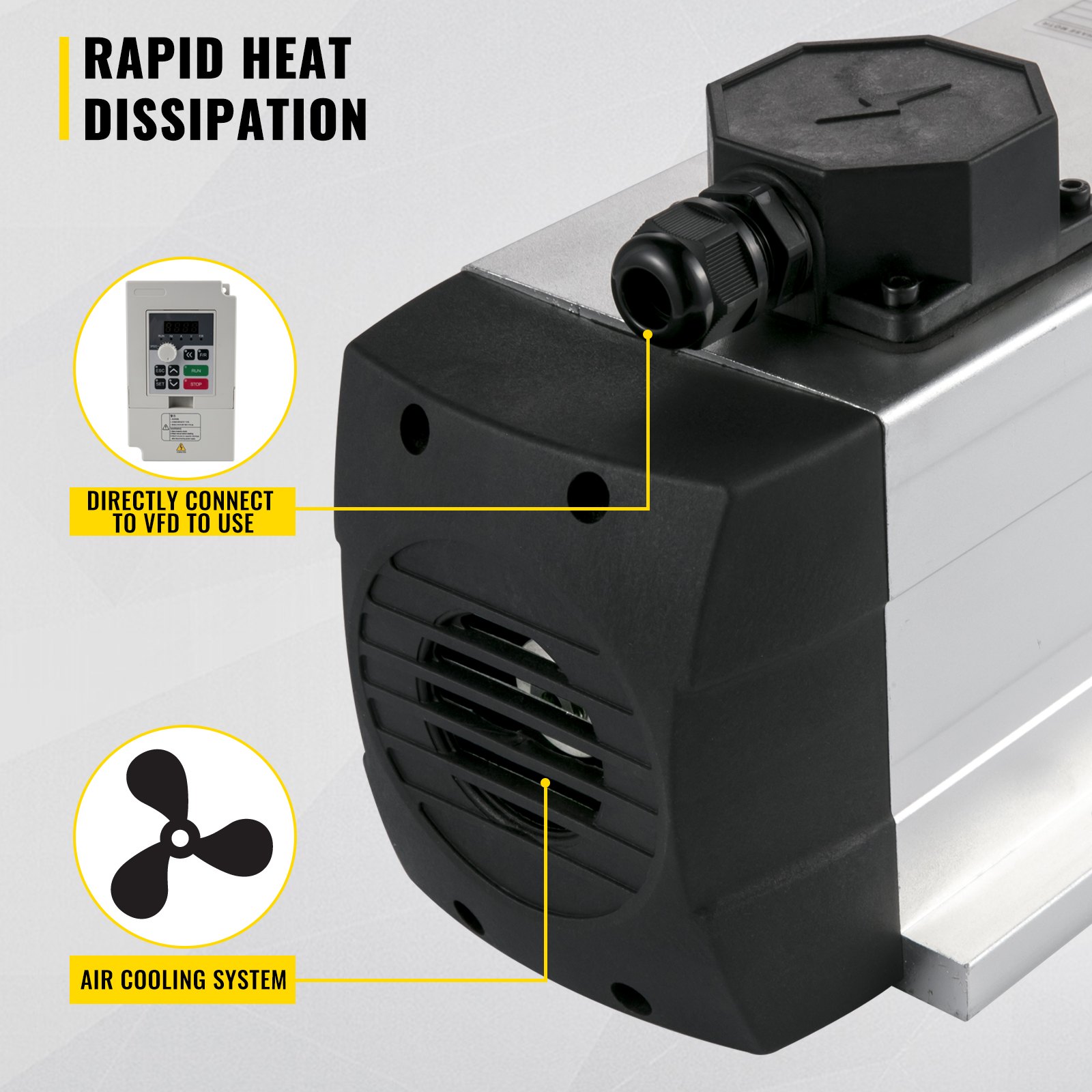 Vevor Motor De Husillo Refrigerado Por Aire Motor Husillo Cnc Er32 4,5 Kw 220 V