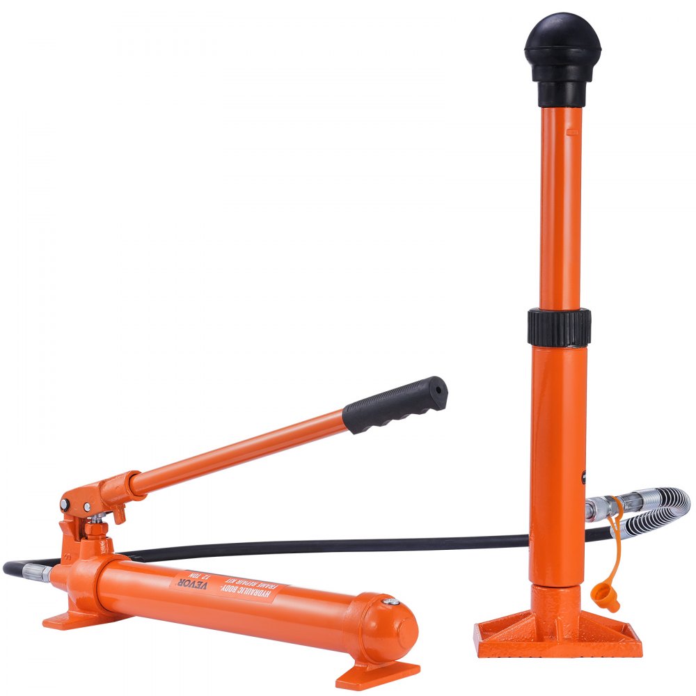 VEVOR Kit de Ariete Hidráulico Portátil 12 T Kit de Reparación de Energía para Carrocería 135 mm Juego de Cilindros Hidráulicos con 4 Vástagos 100/195/300/500 mm para Reparación de Coches Construcción