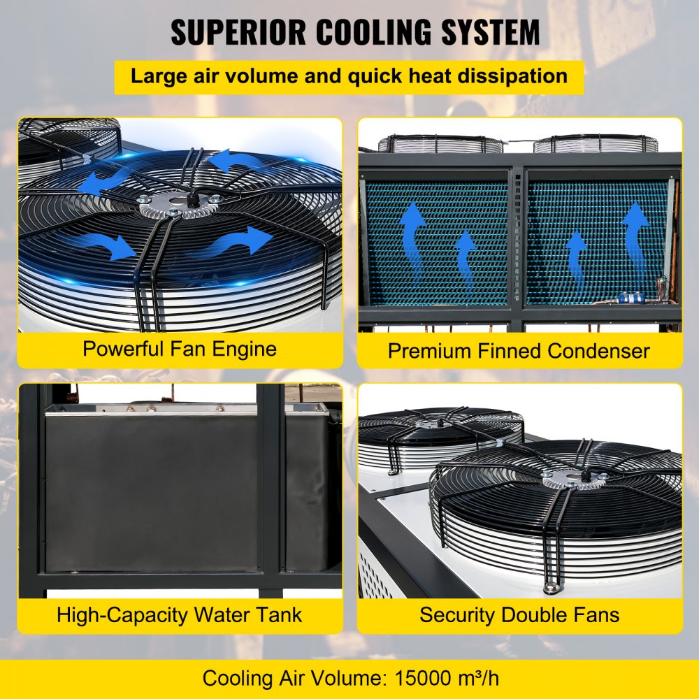 Enfriador De Agua Enfriador Refrigerado Por Aire 15t Compresor Vórtex De 15hp