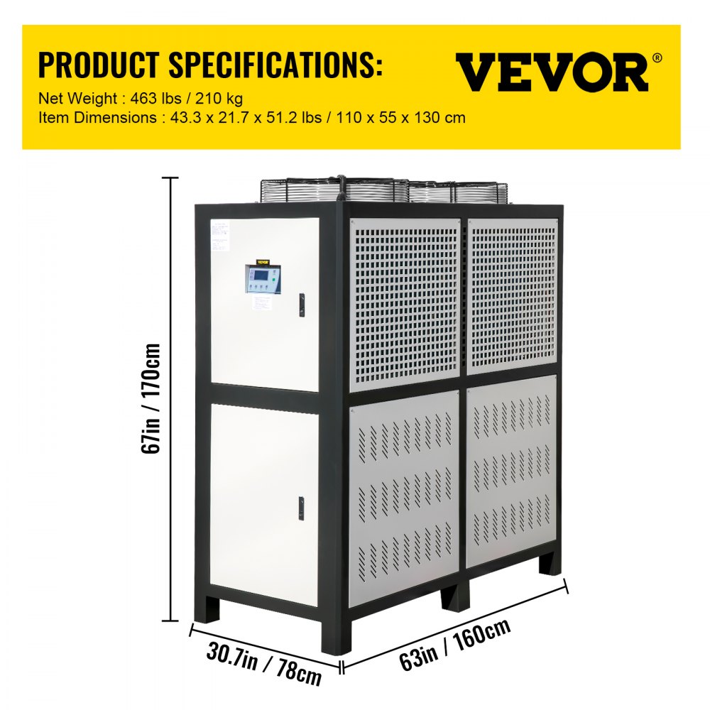Enfriador De Agua Enfriador Refrigerado Por Aire 15t Compresor Vórtex De 15hp