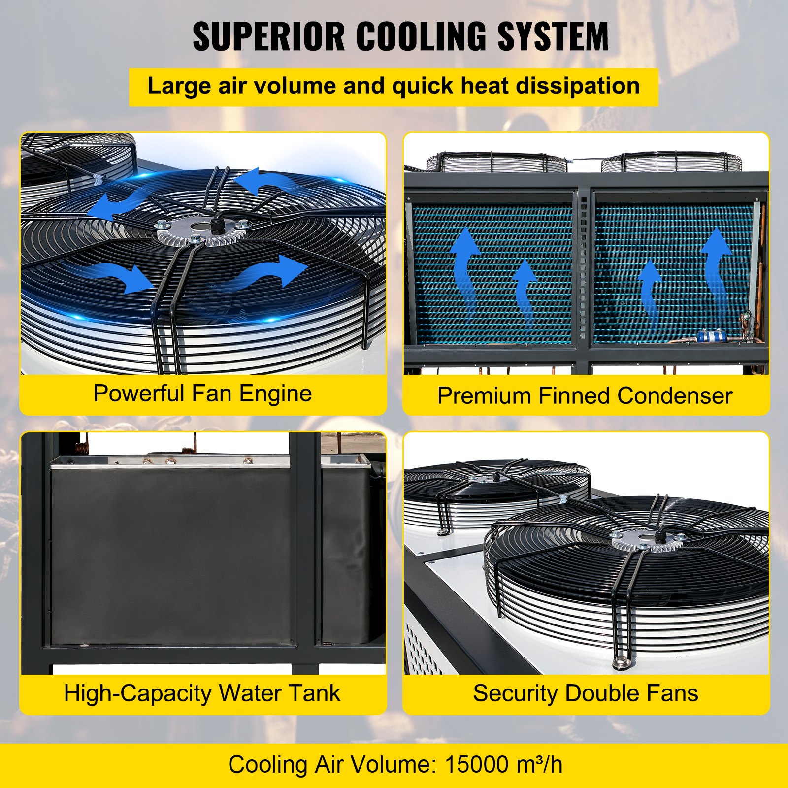 Enfriador De Agua Enfriador Refrigerado Por Aire 15t Compresor Vórtex De 15hp