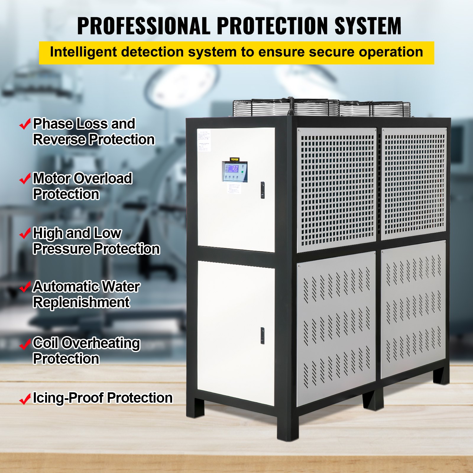 Enfriador De Agua Enfriador Refrigerado Por Aire 15t Compresor Vórtex De 15hp