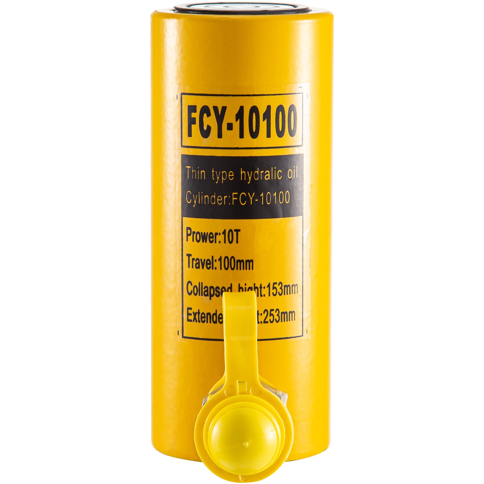 Gato De Cilindro Hidráulico Sólido Cilindro De Elevación De 10t 4” Amarillo