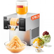 VEVOR Máquina de Hielo en Forma de Copos de Nieve 80 kg/24 h Máquina para Raspar Hielo Acero Inoxidable Sistema de Enfriamiento por Aire para Rápida Disipación del Calor para Panaderías, Cafeterías