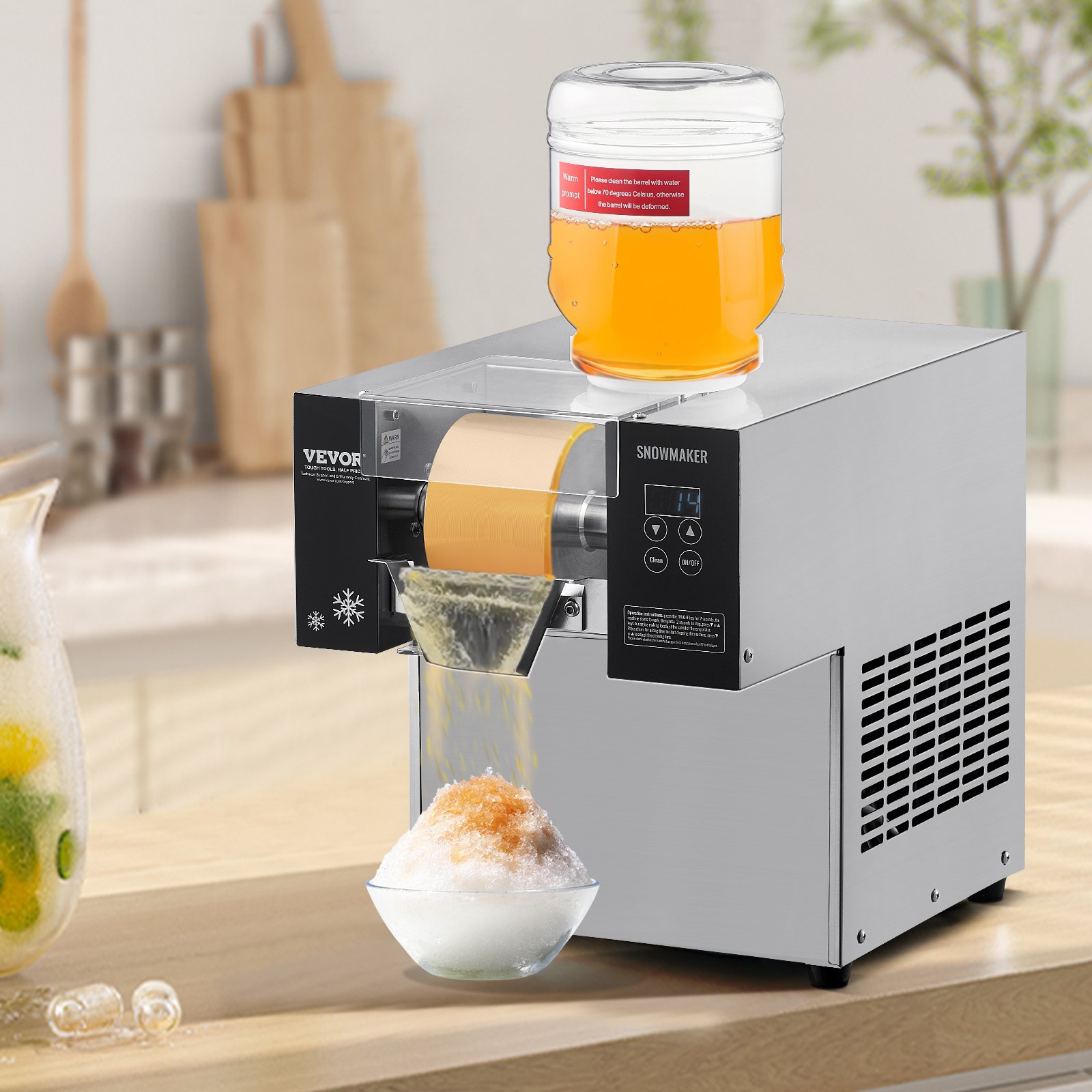 VEVOR Commercial Snowflake Ice Machine, 80 kg/24h Snowflake Ice Maker, Electric Snow Cone Maker with Air Cooling System & Touch Screen for Bakery & Cafe