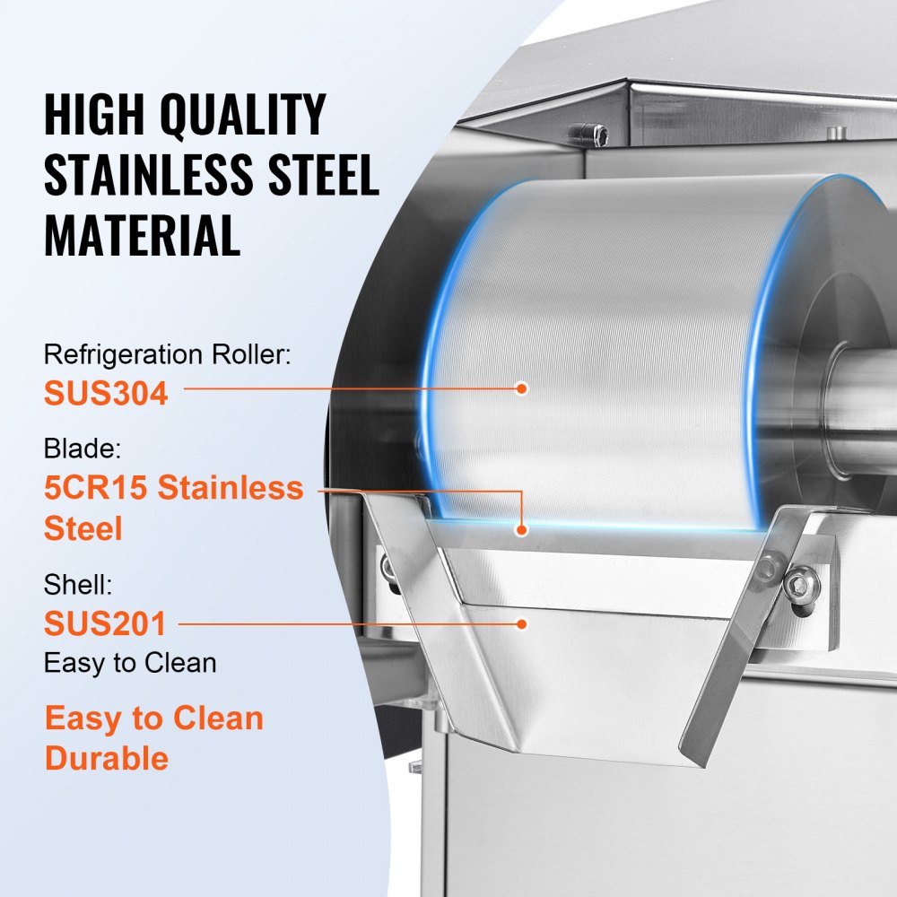 VEVOR Máquina de Hielo en Forma de Copos de Nieve 180 kg/24 h Máquina para Raspar Hielo Acero Inoxidable Sistema de Enfriamiento por Aire para Rápida Disipación del Calor para Panaderías, Cafeterías