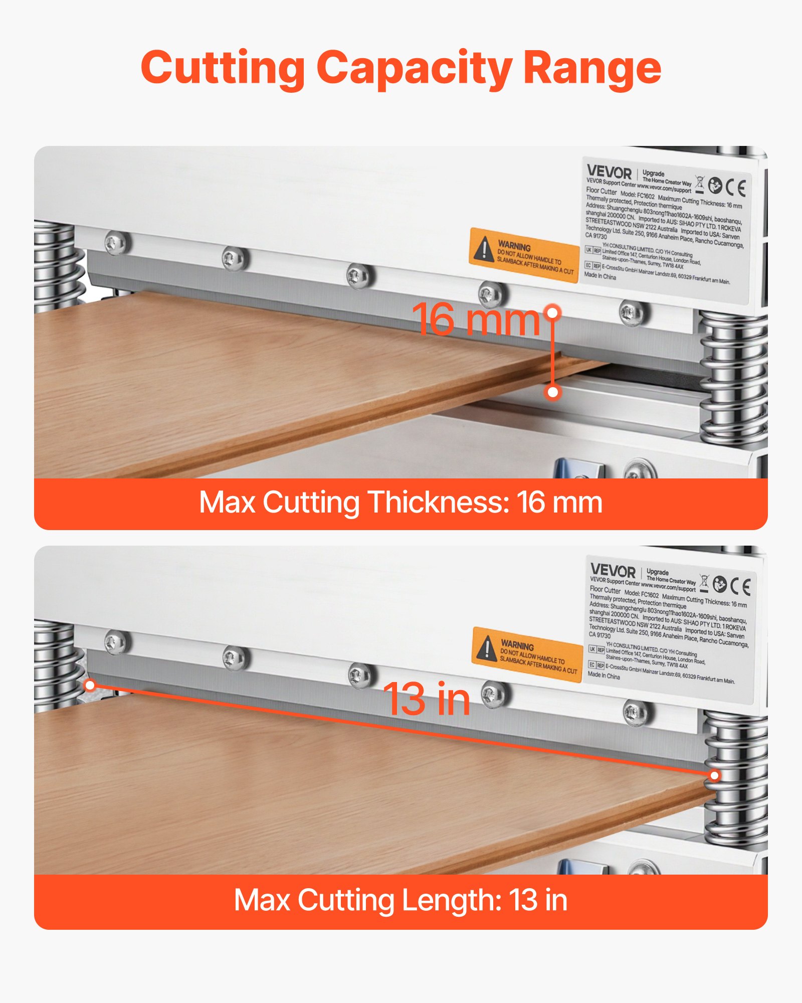 VEVOR Guillotina para Laminado, Cortador de Suelo, Corte Máximo 330 mm, Espesor 16 mm con Ruedas, Palanca de Aluminio, Guía de Ángulo, Cuchilla D2, Mango Telescópico para Vinilo Piso LVT LVP VCT SPC