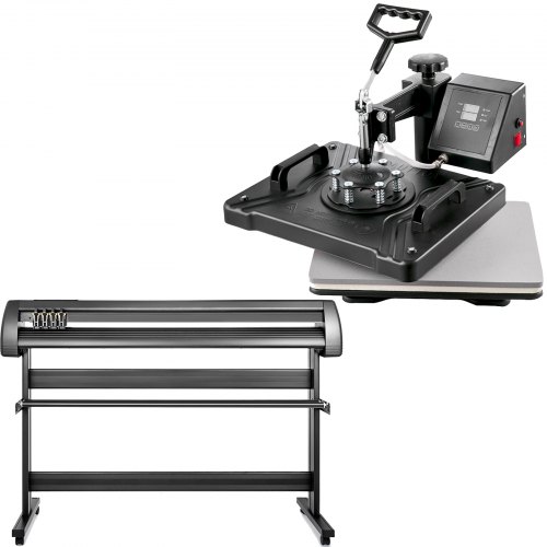 VEVOR Máquina de transferencia de prensa de calor 5 en 1 de 12x15 pulgadas con cortador de vinilo de 53”, equipo de máquina de trazado, sublimación de impresora de arte artesanal (53”/1350 mm)