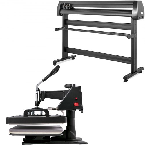 VEVOR Máquina de transferencia de prensa de calor 5 en 1 de 12x15 pulgadas con cortador de vinilo de 53”, equipo de máquina de trazado, sublimación de impresora de arte artesanal (53”/1350 mm)