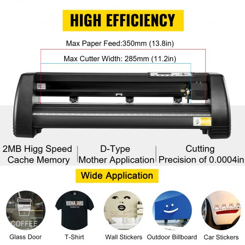 VEVOR Máquina de transferencia de prensa de calor 5 en 1 de 12 x 15 pulgadas con kit de máquina de plotter de corte de vinilo de 14 pulgadas, sublimación de impresora de arte artesanal (14”/ 375mm)