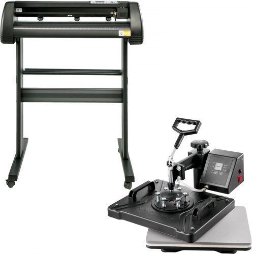 VEVOR Máquina de transferencia de prensa de calor 5 en 1 de 12 x 15 pulgadas con cortador de vinilo de 34 pulgadas, equipo de máquina de trazado, impresora de arte, sublimación (34”/87 mm)