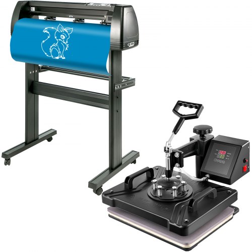 VEVOR Máquina de transferencia de prensa de calor 5 en 1 de 12 x 15 pulgadas con cortador de vinilo de 34 pulgadas, equipo de máquina de trazado, impresora de arte, sublimación (34”/87 mm)