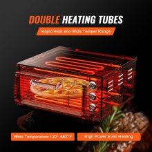 VEVOR Horno de Pizza de Encimera Comercial Eléctrico 515 x 560 x 267 mm 50-350 ℃