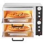 VEVOR Pizza Oven Electric, 18" Double-Deck Commercial Countertop Pizza Oven, 842°F Max Temp, Indoor Pizza Maker with Thermometer, Independent Upper & Lower Temp Control & Timer for Home Restaurant