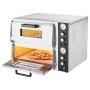 VEVOR Pizza Oven Electric, 18" Double-Deck Commercial Countertop Pizza Oven, 842°F Max Temp, Indoor Pizza Maker with Thermometer, Independent Upper & Lower Temp Control & Timer for Home Restaurant