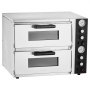 VEVOR Pizza Oven Electric, 18" Double-Deck Commercial Countertop Pizza Oven, 842°F Max Temp, Indoor Pizza Maker with Thermometer, Independent Upper & Lower Temp Control & Timer for Home Restaurant