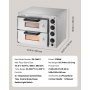VEVOR Commercial Countertop Pizza Oven, 14-inch Double-Layer Electric Stainless Steel Pizza Oven with Stone and Handle, Multi-Purpose Indoor Pizza Maker for Baking Pretzels at Home Restaurant