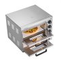 VEVOR Commercial Countertop Pizza Oven, 14-inch Double-Layer Electric Stainless Steel Pizza Oven with Stone and Handle, Multi-Purpose Indoor Pizza Maker for Baking Pretzels at Home Restaurant