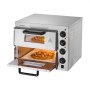 VEVOR Commercial Countertop Pizza Oven, 14-inch Double-Layer Electric Stainless Steel Pizza Oven with Stone and Handle, Multi-Purpose Indoor Pizza Maker for Baking Pretzels at Home Restaurant