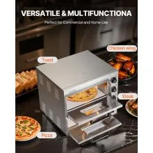 VEVOR Horno de Pizza de Encimera Comercial Eléctrico 559 x 475 x 433 mm 2 Capas