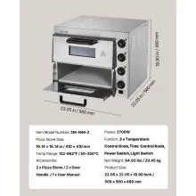 VEVOR Horno de Pizza de Encimera Comercial Eléctrico 559 x 475 x 433 mm 2 Capas
